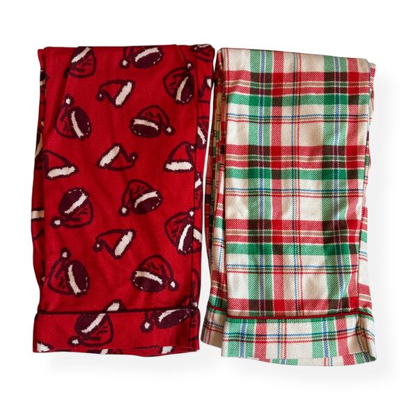 Cat & Jack Holiday Christmas Santa Plaid Pajama Pants Bundle Large 10/12ccccc - Picture 1 of 14